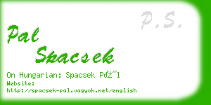 pal spacsek business card